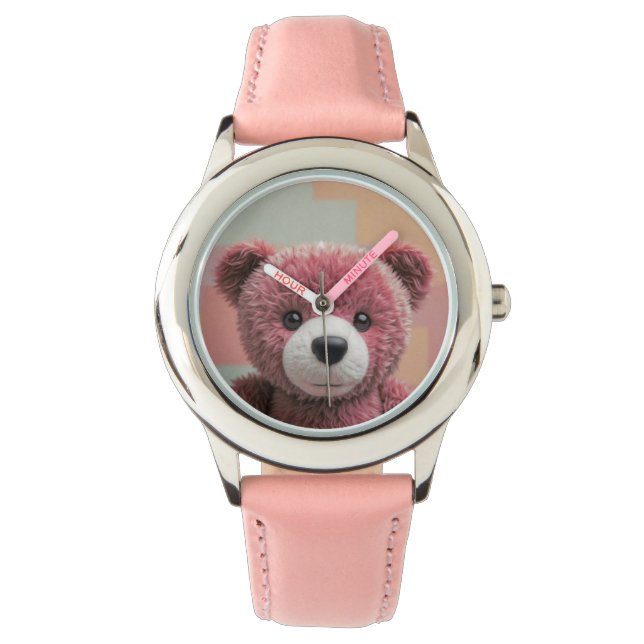 PINK AND CUTE TEDDY WATCH FOR GIRLS (Front)