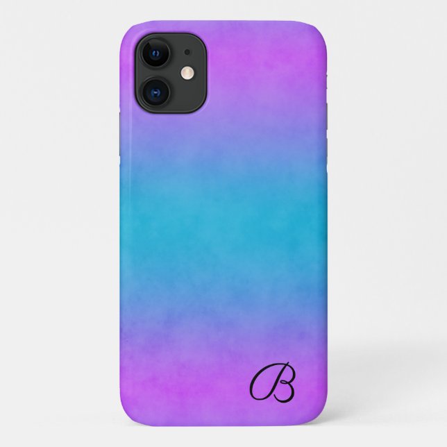 Pink and Cyan Personalized Phone Case (Back)
