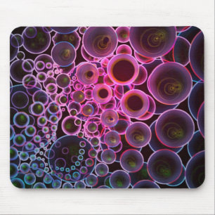 Pink and Dark Abstract Circles Art Mouse Pad