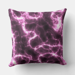Pink and Dark Purple Marble abstract Throw Pillow
