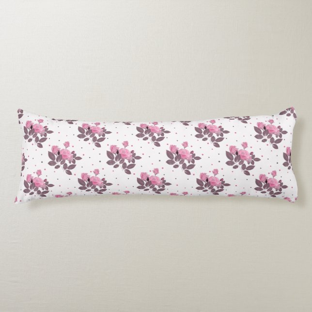 Pink and dusty purple roses. body pillow (Front)