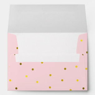 Pink and Faux Gold Foil Dots Envelope