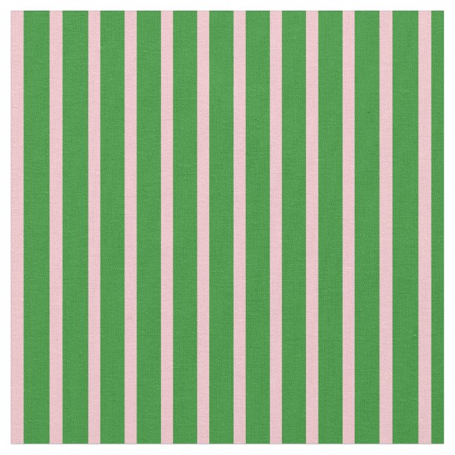 Pink and Forest Green Coloured Pattern Fabric (Close Up)