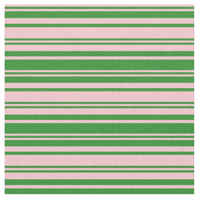 Pink and Forest Green Coloured Pattern Fabric (Close Up)