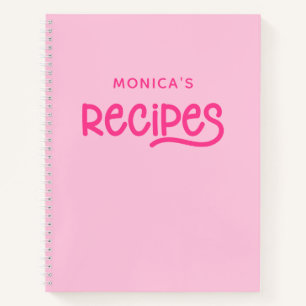 Pink and Fuchsia Personalized Recipes Notebook