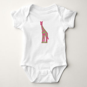 Pink and Giraffe Baby Bodysuit