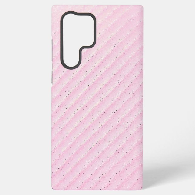 Pink and Glitter Diagonal Stripe Phone Case (Back)