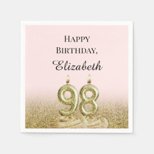 Pink and Gold 98th Birthday Napkins