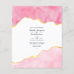 Pink and Gold Agate Wedding Invitation Flyer<br><div class="desc">Pink and faux gold foil agate stone wedding ceremony invitation with accents of black customizable to your event specifics. Envelopes are not included. For thicker invitations with envelopes included and matching products on the same theme please see the collection below.</div>