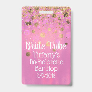 Pink and Gold Bachelorette Party Badge