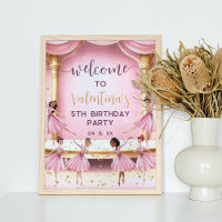 Pink and Gold Ballet Stage Ballerina Party Welcome