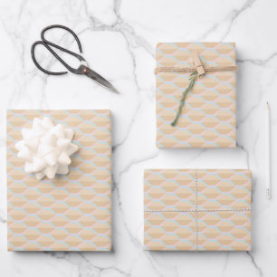 Pink and Gold Bee Hive Pattern Wrapping Paper Sheet