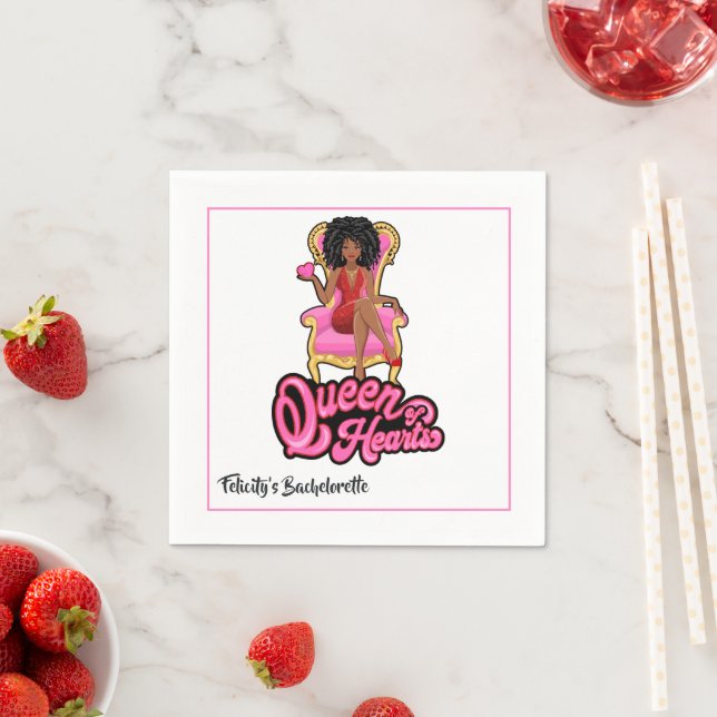 Pink and Gold Black Woman Queen Napkin (Insitu)