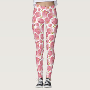 Pink and Gold Blush Print Yoga Pants