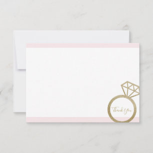 Pink and Gold Bridal Shower Thank You Note