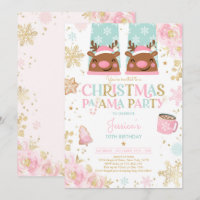 Pink And Gold Christmas Pajama Birthday Party