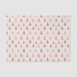 Pink and Gold Christmas Trees  Tissue Paper