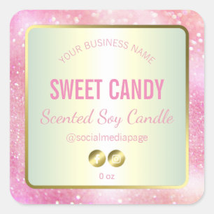 Pink And Gold Colour Theme Product Label