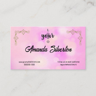 Pink and Gold Company Logo Business Card