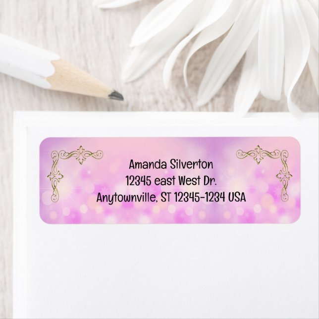 Pink and Gold Company Logo Return Address (Insitu)