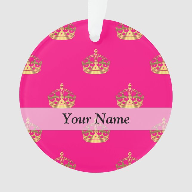 Pink and gold crown pattern ornament (Front)
