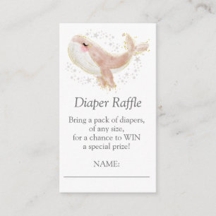 Pink and Gold Cute Whale Books for Baby Shower Enclosure Card