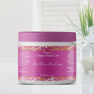 Pink and gold damask soap and cosmetics labels - 7