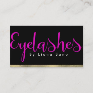 Pink and Gold Eyelash Artist Extensions Artistry Business Card
