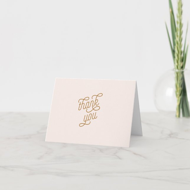 pink and gold flamingo thank you card (Front)