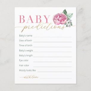 Pink and Gold Floral Baby Predictions and Wishes C