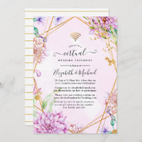 Pink and Gold Floral Geometric Virtual Wedding