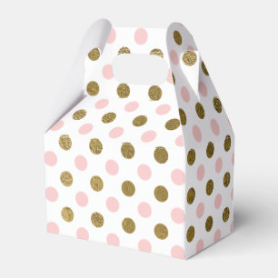 Pink and Gold Foil Polka Dot Pattern Favor Box