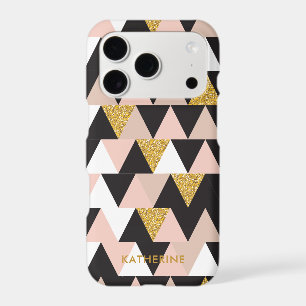 Pink and Gold Geometric Abstract Pattern