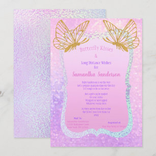 Pink and Gold Girl Long Distance Baby Shower Baby Invitation