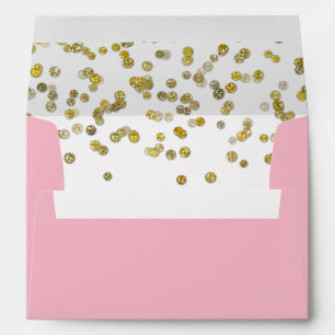 Pink and Gold Glitter Confetti Envelope