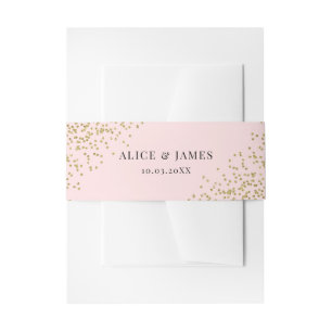 Pink and Gold Glitter Invitation Belly Band