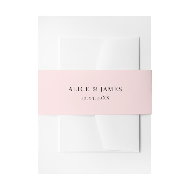 Pink and Gold Glitter Invitation Belly Band (Front Example)
