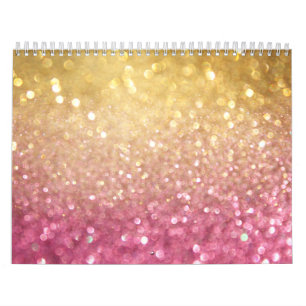 pink and gold glitter look calendar