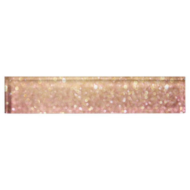 pink and gold glitter look nameplate (Front)