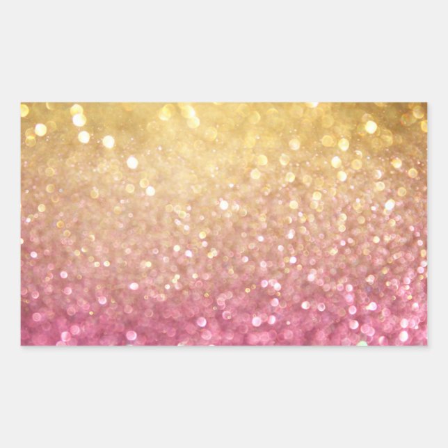pink and gold glitter look sticker (Front)