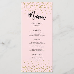 Pink and Gold Glitter Menu