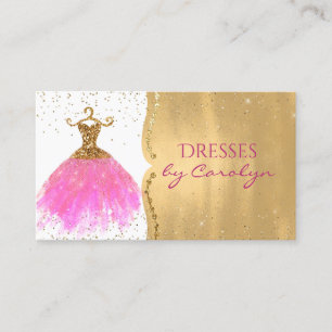 Pink and Gold Glittery Seamstress Business Card