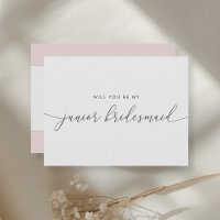 Pink and Gold Heart Be My Junior Bridesmaid