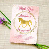 Pink and gold horse equestrian birthday custom