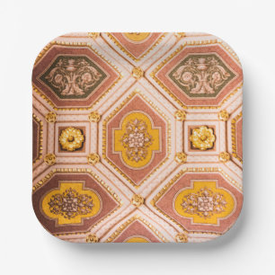 Pink and Gold Hungarian Architecture  Paper Plate