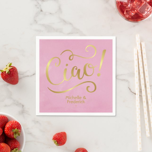 Pink and Gold Italian Napkin (Insitu)