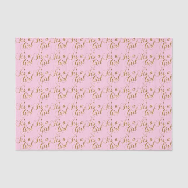 Pink and Gold It's a Girl | Baby Tissue Paper (Front)