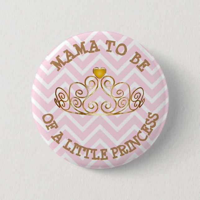 Pink and Gold ITS A GIRL Mom to Be Button (Front)