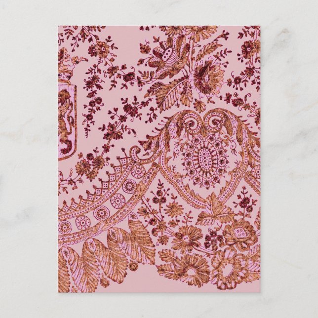 Pink And Gold Lace Postcard (Front)