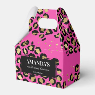 Pink and Gold Leopard Print Favour Box